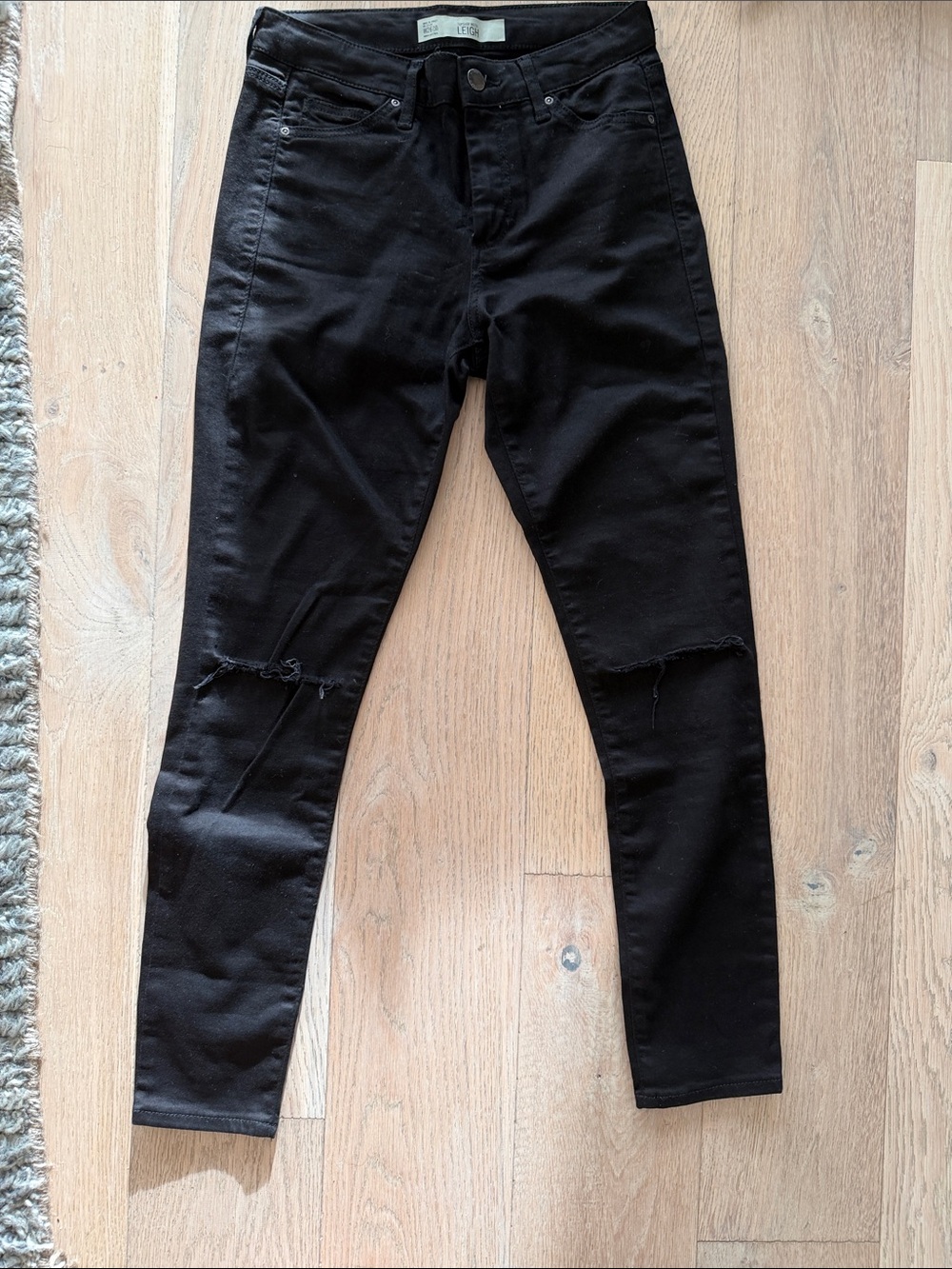 Topshop Black Skinny Jeans with Knee Rips